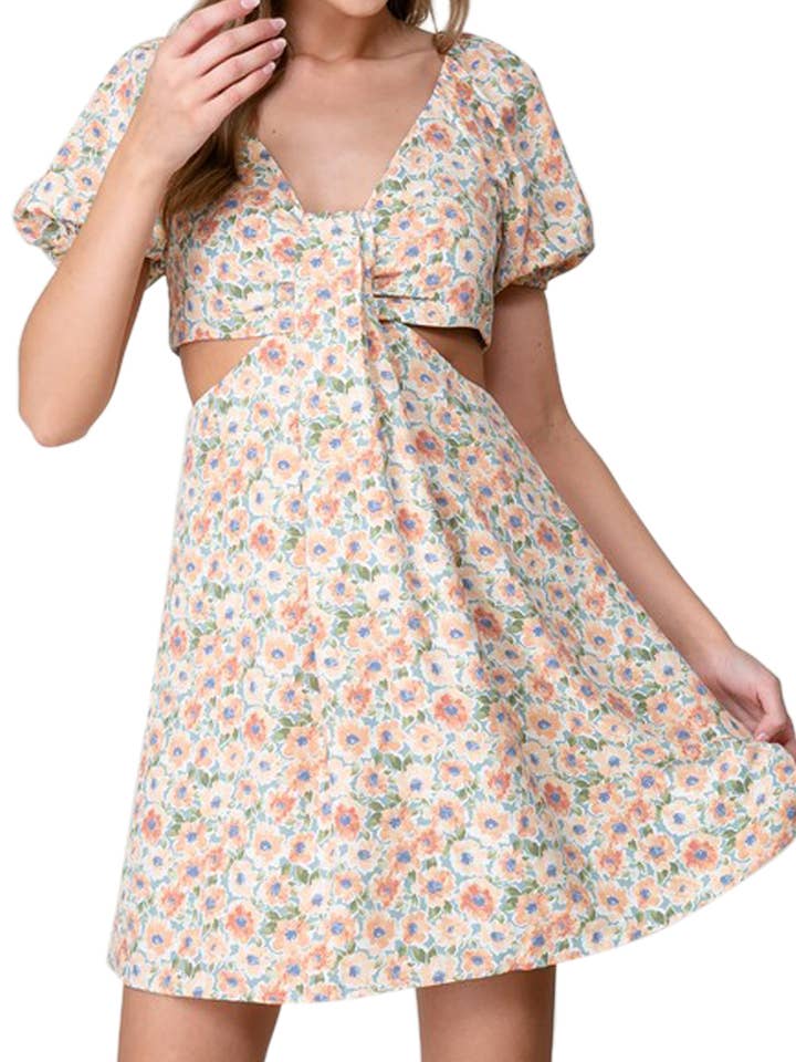 Klänning med utskärningar och kort ärm för wholesale av Vanilla Monkey