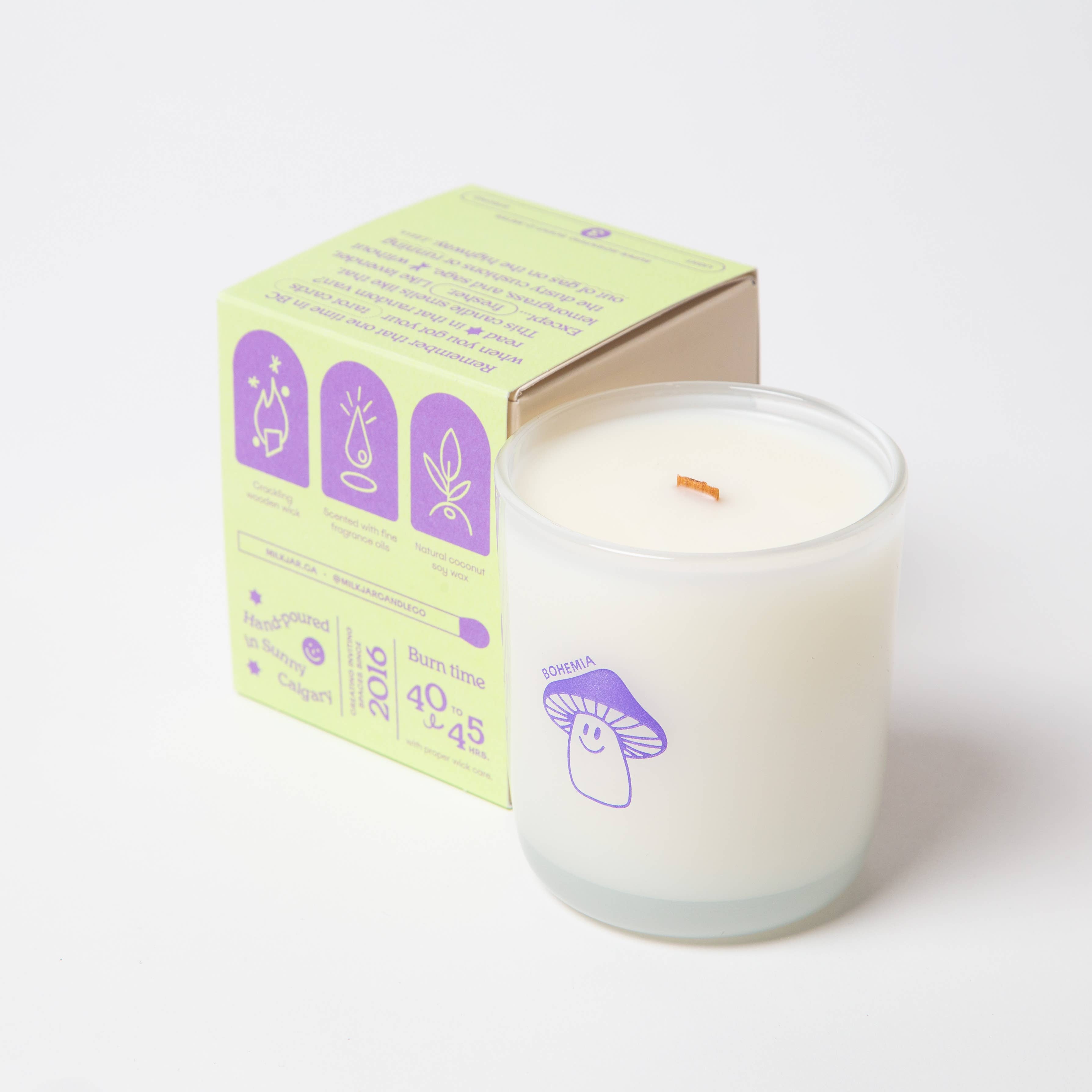 Milk Jar Candle Co. - Venta al por mayor Velas en tarros - Vela Bohemia de 8 onzas con citronela, lavanda y salvia, coco y soja4