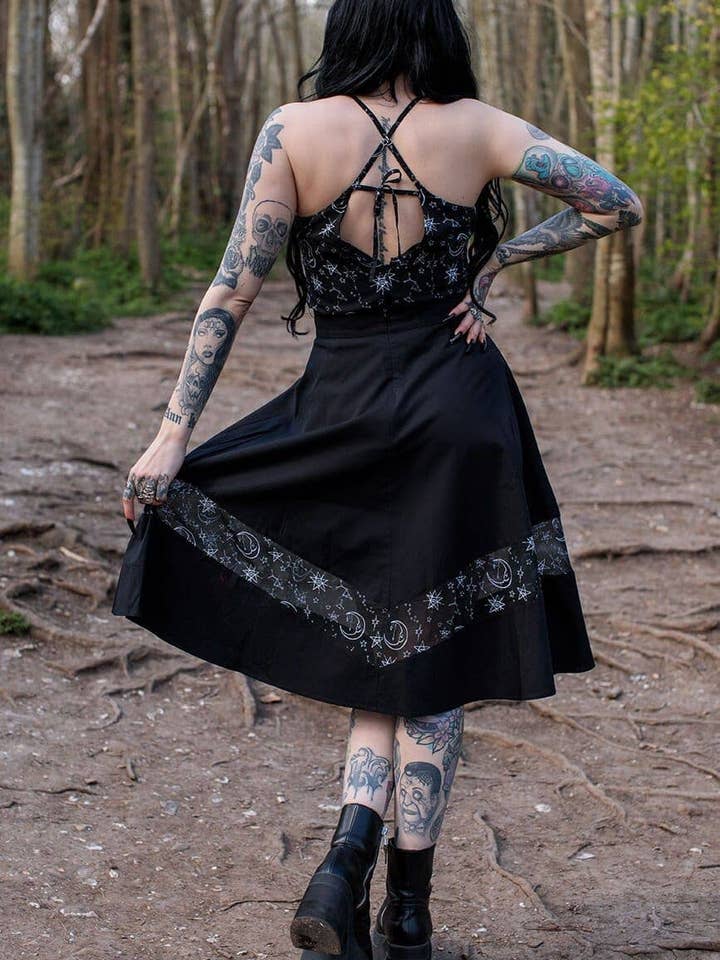 Timeless London - Wholesale Skirt - Women's - Alternative Coven United Crescent Batwing Midi Midi Skirt