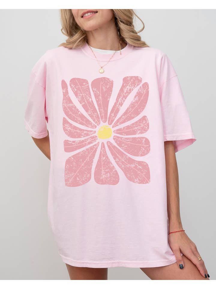 Refinery Number One LLC - Vente Tunique – femme - Fleur abstraite, motif floral bohème, chemise d'été et de nature2