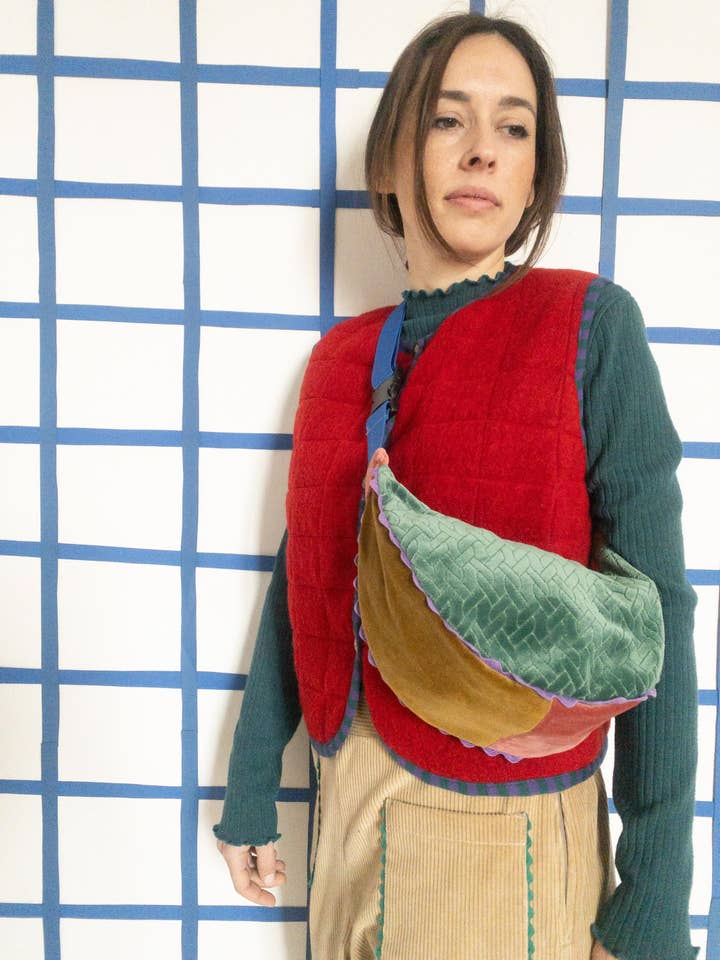 Sacoche Banane Velours '70 pour la vente par gira e rigira la moda