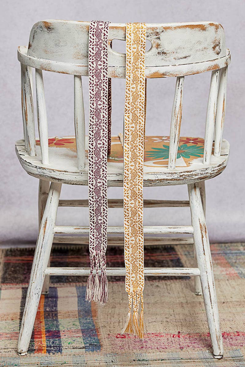 Pol Clothing - Wholesale Belt - Women's - Boho Paisley Tassel Belt4