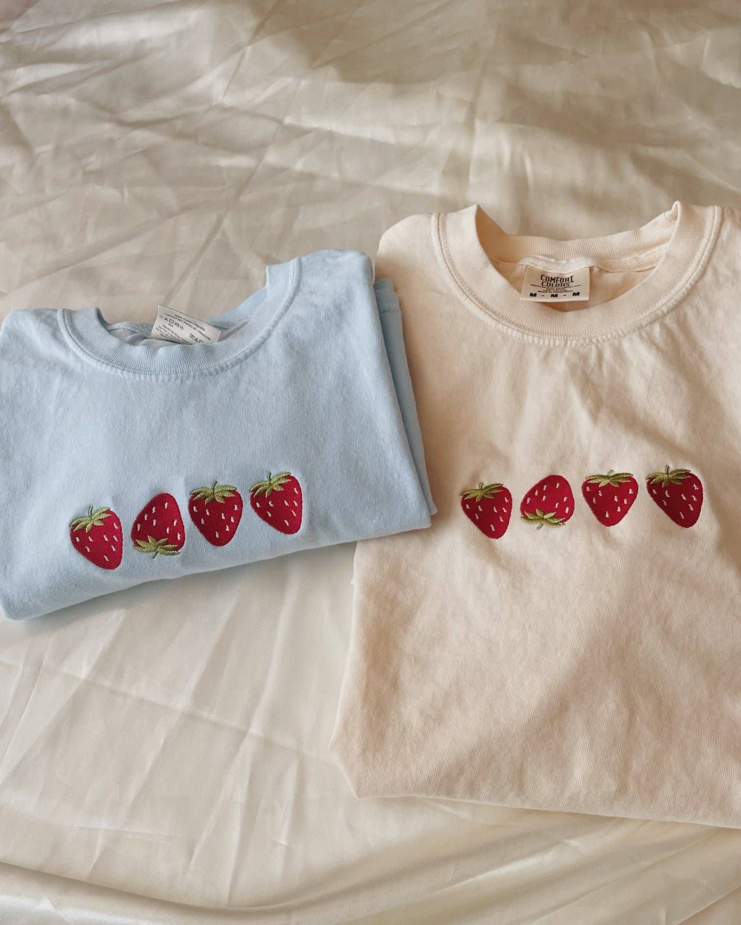 Molly Louise Shop – wholesale T-shirt – women's – Embroidered Strawberry T-Shirt