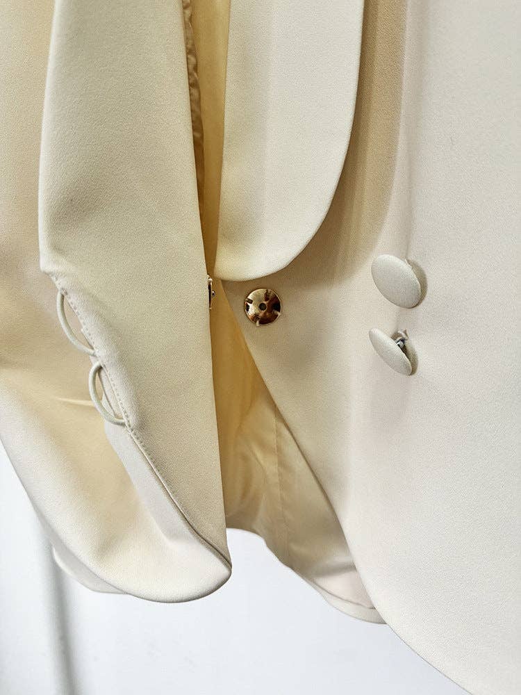 Elfenben Pärlor Diamantkrage Klänning för wholesale på Faire7