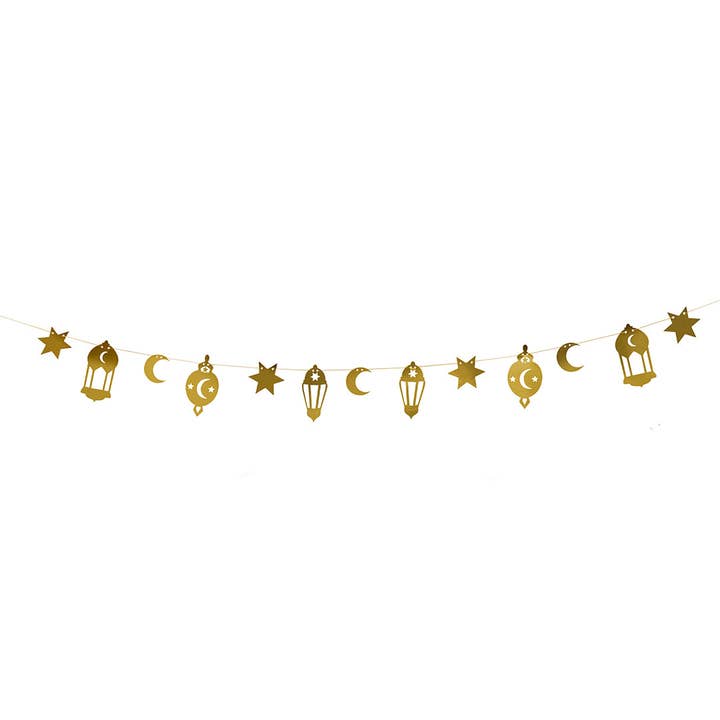 Hootyballoo by Club Green – wholesale Bunting/garland – Gold Ramadan Card Garland 2M1