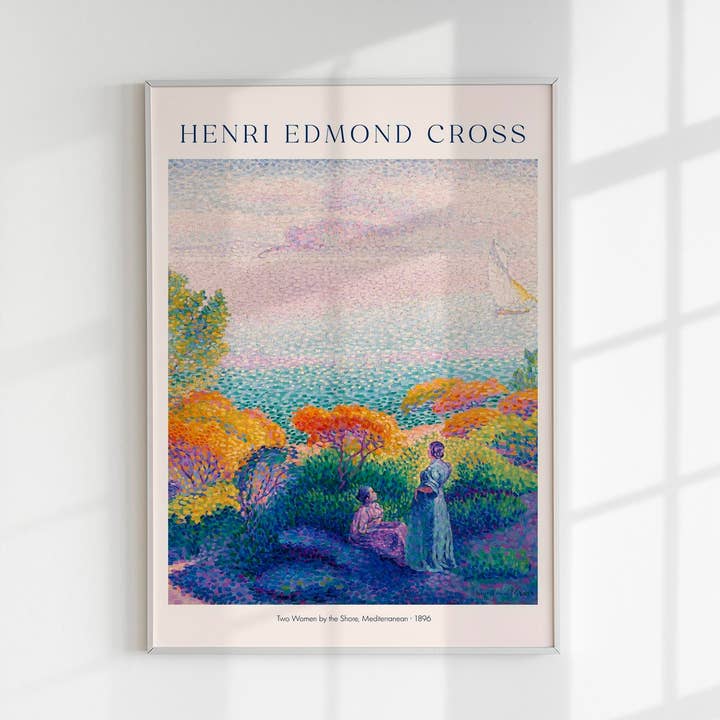 Två kvinnor vid stranden av Henri-Edmond Cross Utställningsaffisch för wholesale av Patroa Studio