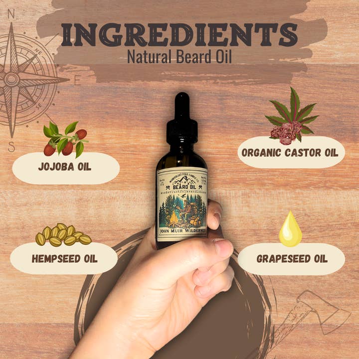 Wanderlust Folk – wholesale Skäggbalsam – John Muir Wilderness | Naturlig skägg- och mustascholja