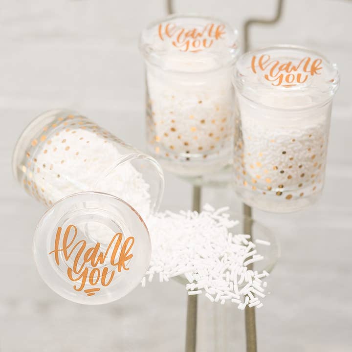 Weddingstar Inc. - Wholesale Party Favor - Gold Foil Confetti Mini Glass Favor Jar With Lid (6)