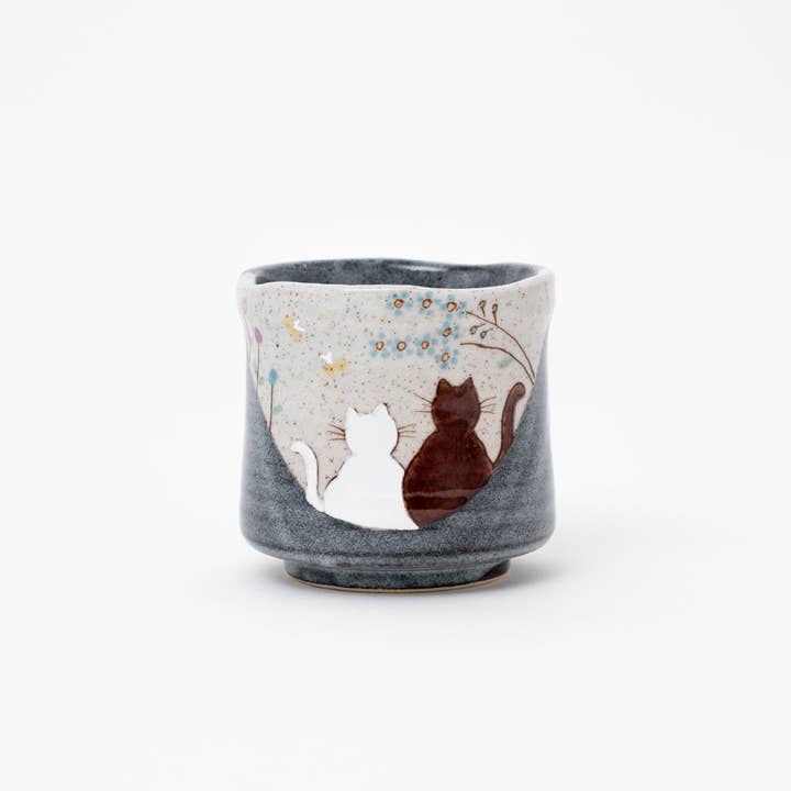 U PLUS INC - Wholesale Coffee/Tea Cup - Handmade Kutani Cat Cup Yunomi Japanese Tea Cup