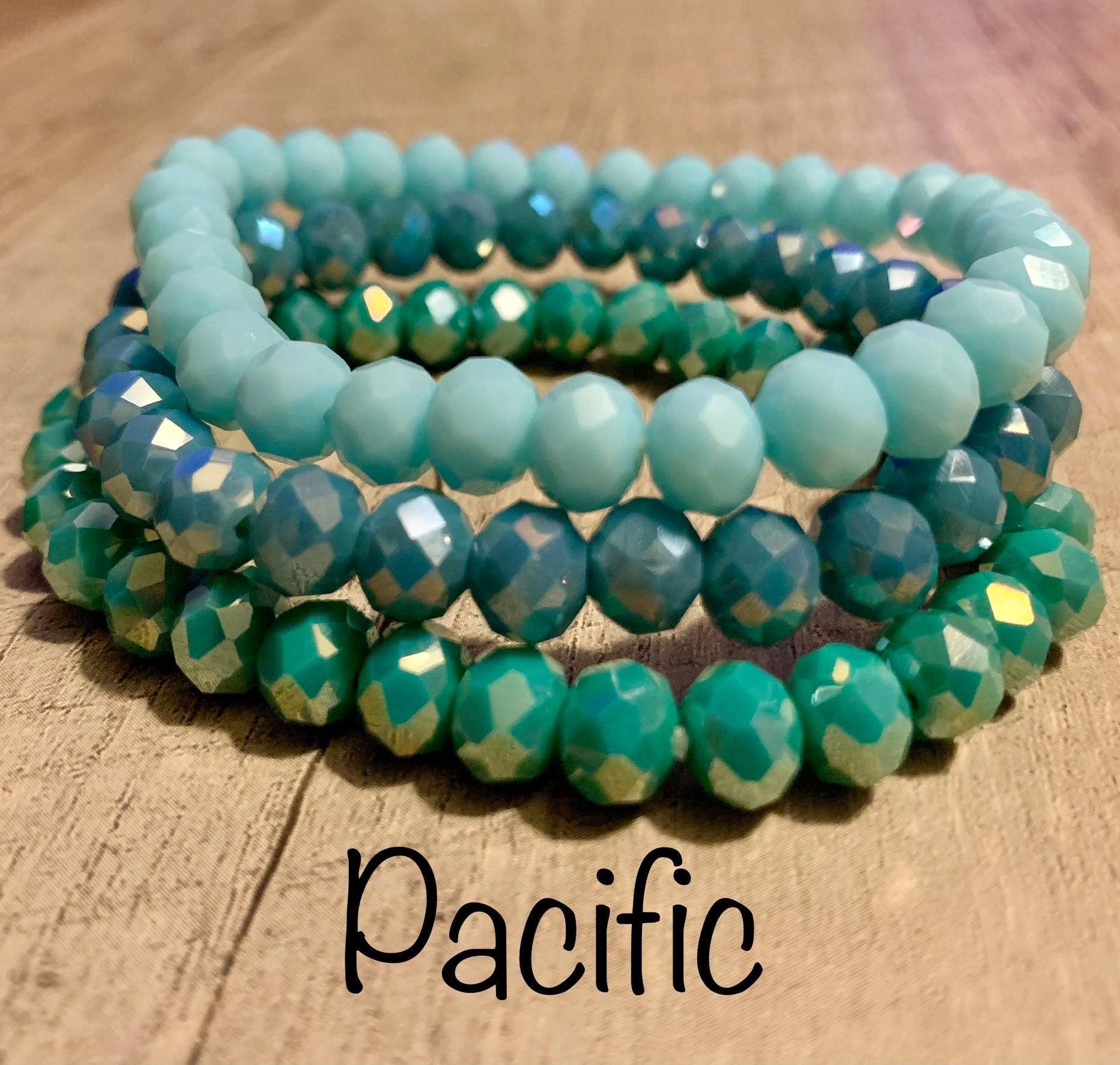 Sparkly South Wholesale - Wholesale Jewelry Set - 3pc Crystal Bead Bracelet Set- Pacific0