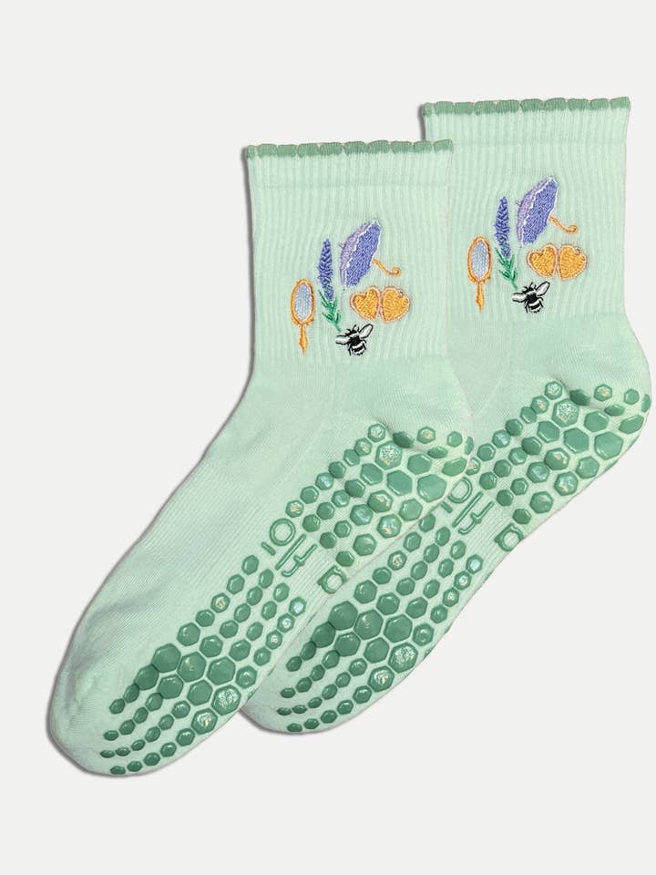 SAGE HONEY GRIP SOCKS for wholesale by Koa Flō