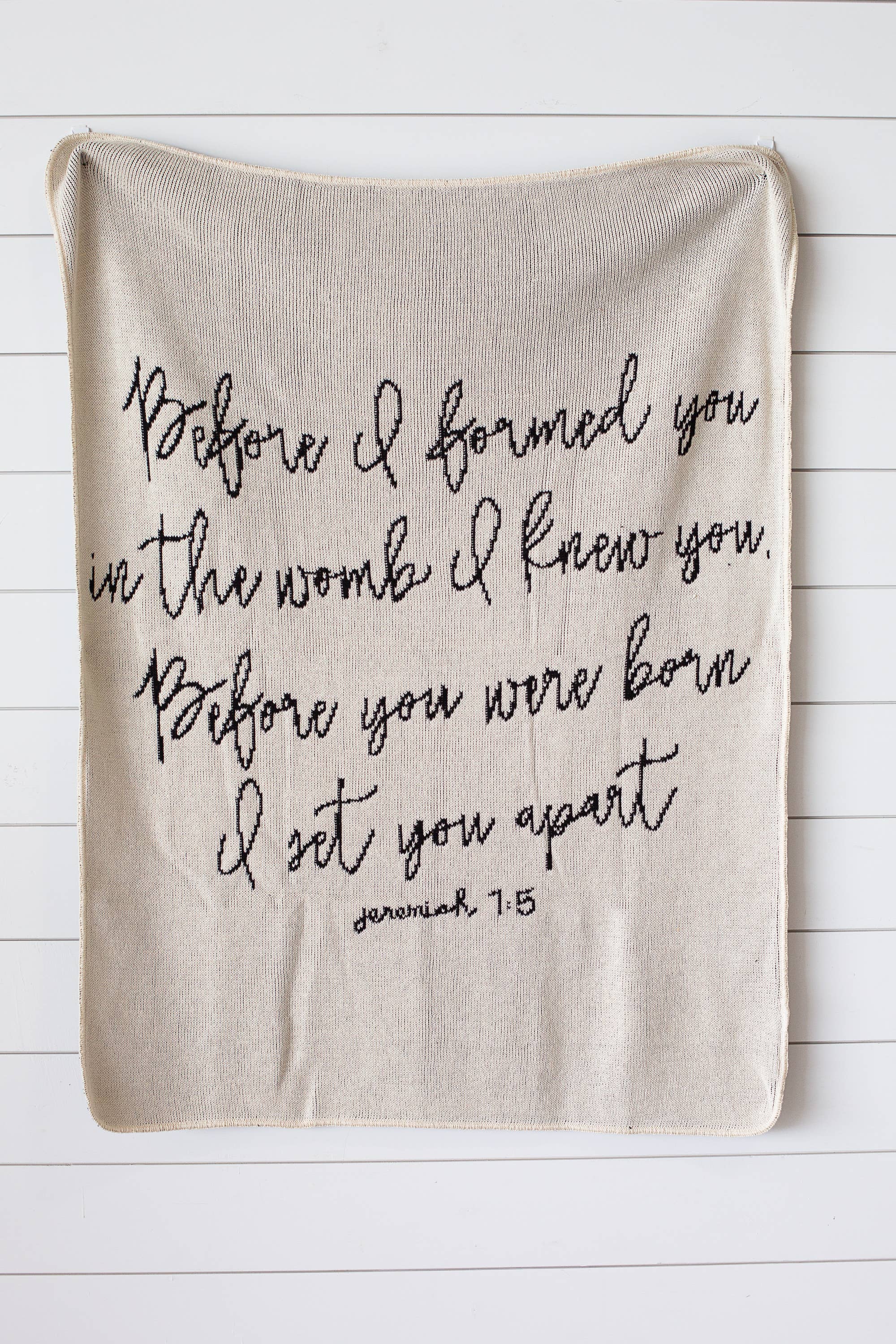 Modern Burlap – Engroshandel Tæppe – Lavet i USA | Jeremiah 1:5 Kast Blanket | Sort3