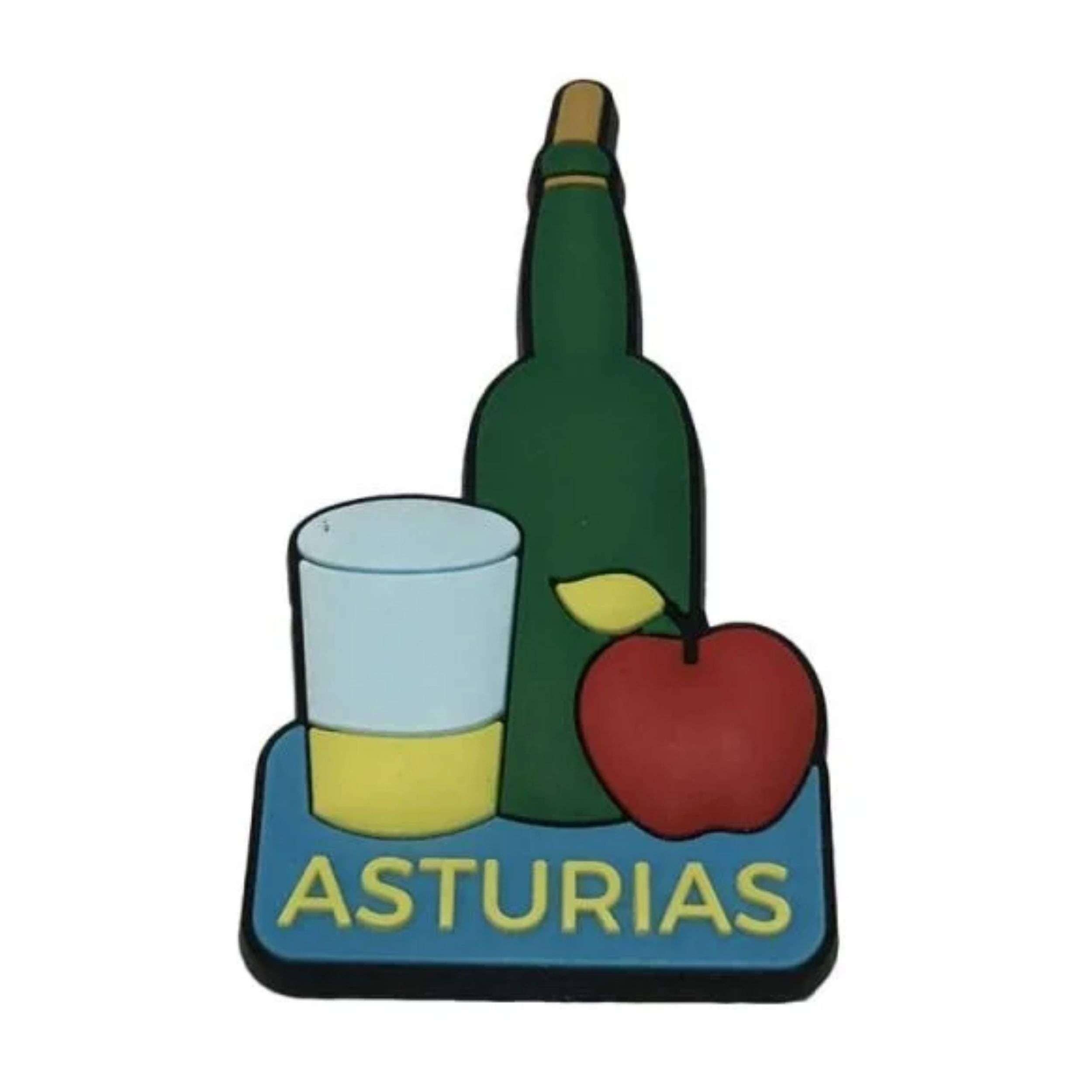 Astur Pins - Wholesale Magnet - PVC Magnet – Cider Bottle Apple Glass Asturias – M0030