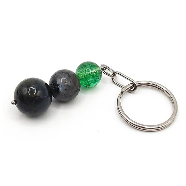Keychain Green Quartz Stone Labradorite Cat's Eye for wholesale by Gemme Variation