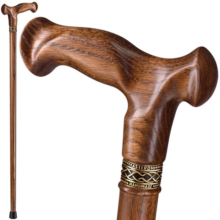 Premium Walking Stick, Oak Cane, Custom Color & Length for wholesale by Asterom Canes
