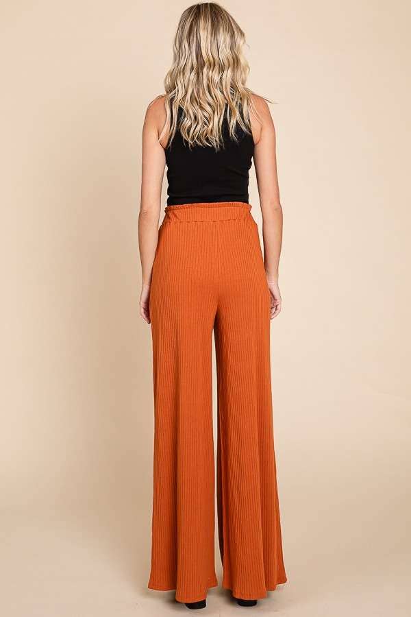 Culture Code - Wholesale Pants - Women's - CRP1797 - RUCHING FRILL WAIST WIDE PANTS14