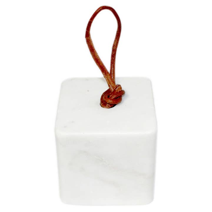 BIDKhome - Wholesale Door Stop - White Marble Door Stopper w/ Leather Handle