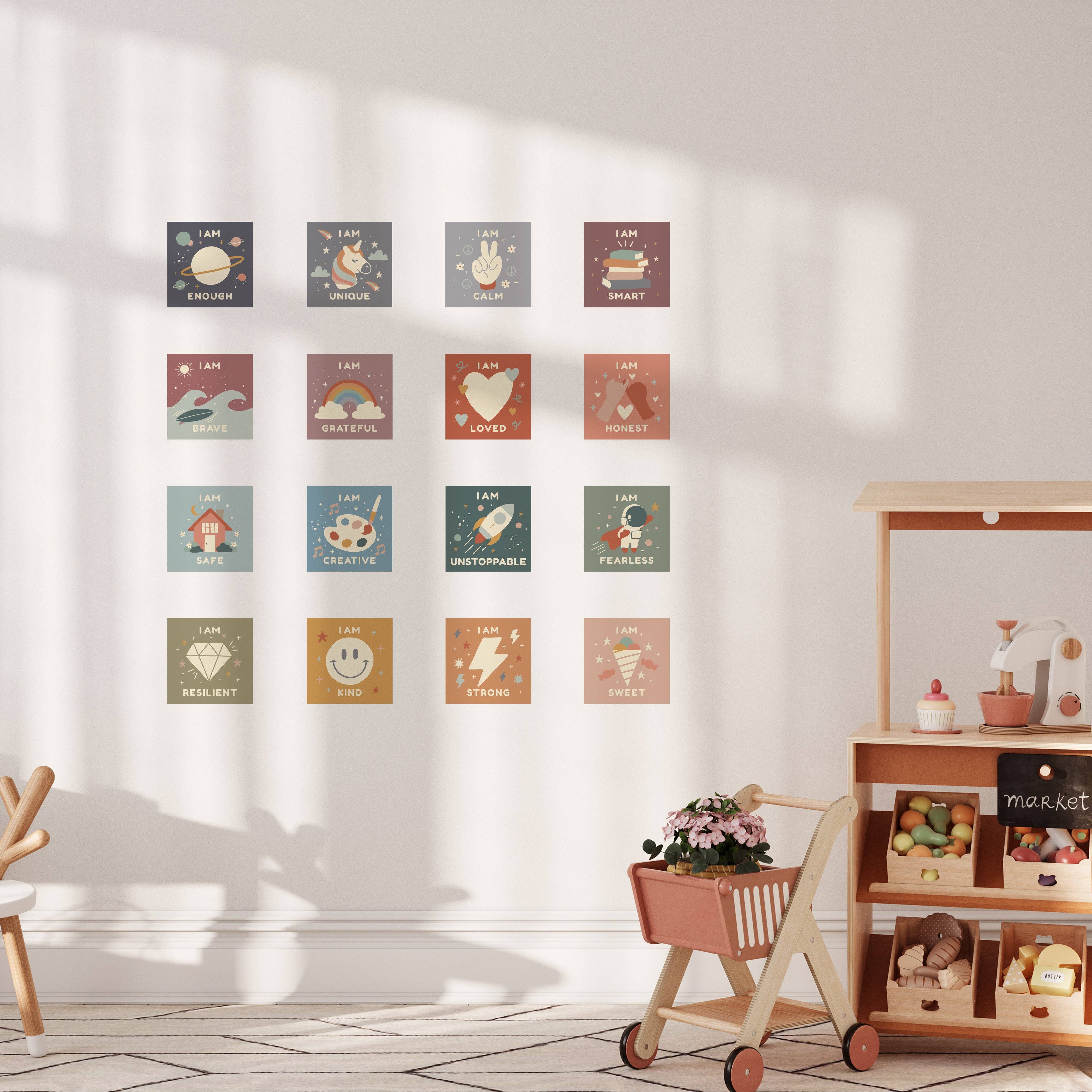 Cherrypick – wholesale Wall decor – Kids & Baby – Peel & Stick Fabric Wall Stickers - Affirmation Squares1