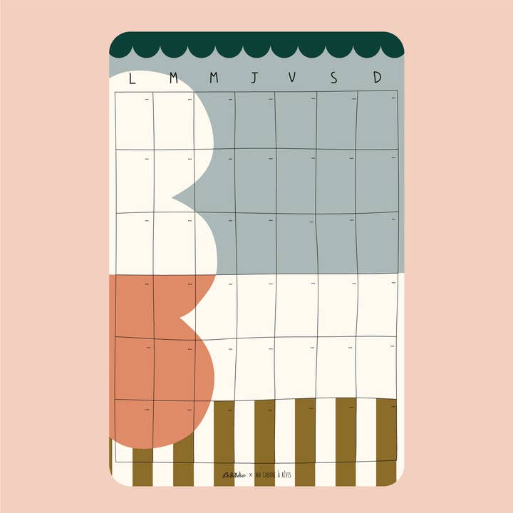 Ma Cabane à Rêves – wholesale Kalender – Magnetisk månadskalender Taxi Brousse Chic