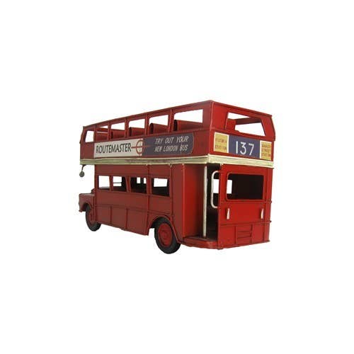 Zaer Ltd. International - Wholesale Decorative Tabletop Object - Red London Bus Model4