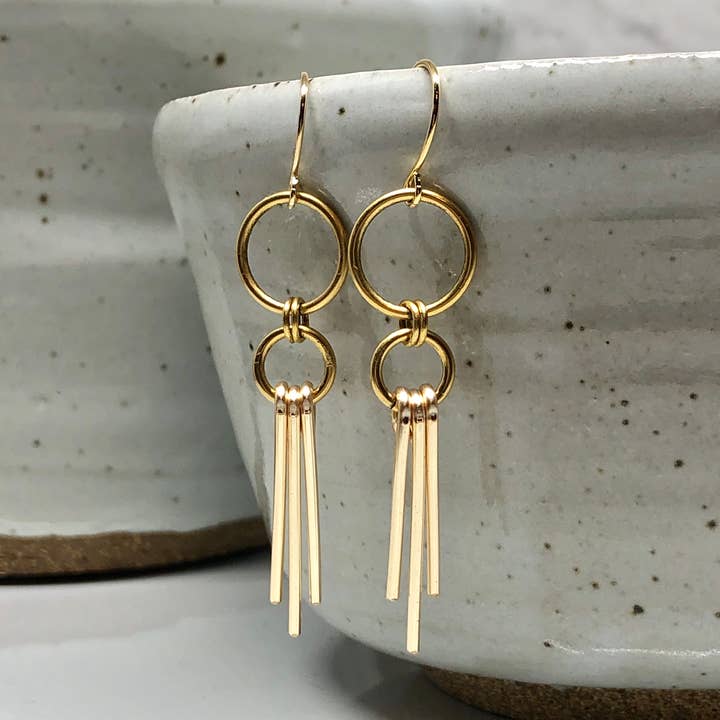 Golden Ray Earrings for wholesale by June & Simple - by Hadas Kol