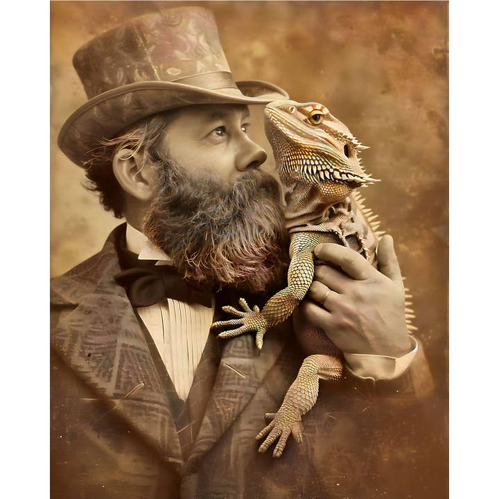 Mowbi – Engroshandel Kunsttryk – En victoriansk herre og hans skæggede drage 8 „x10" kunsttryk