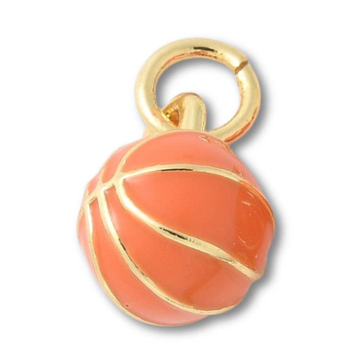 Basketbal Mini Sport Gouden Bedel voor wholesale door Love, Paige Designs