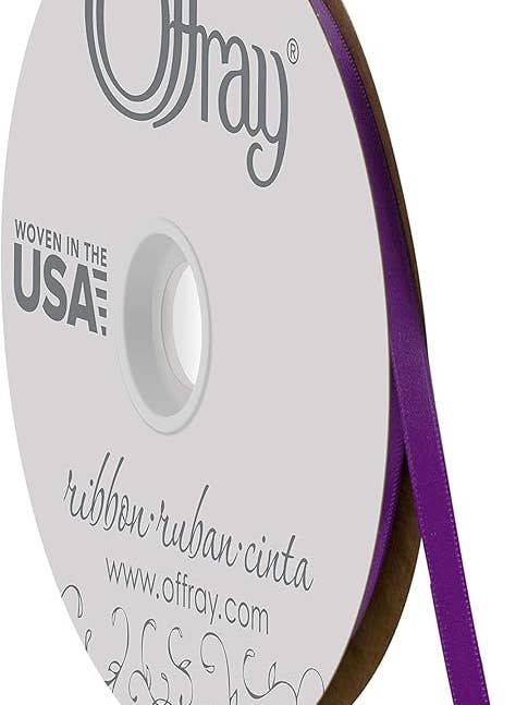 Double-Face Satin Regal Purple 1/4" x 100 Yards for wholesale by Berwick Offray Ribbon