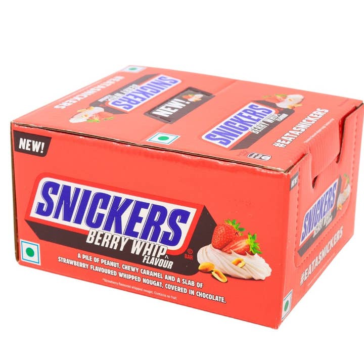 Global Bite Co - Wholesale Chocolate Bar - Snickers Berry Whip Single Bar Box of 15 x40g