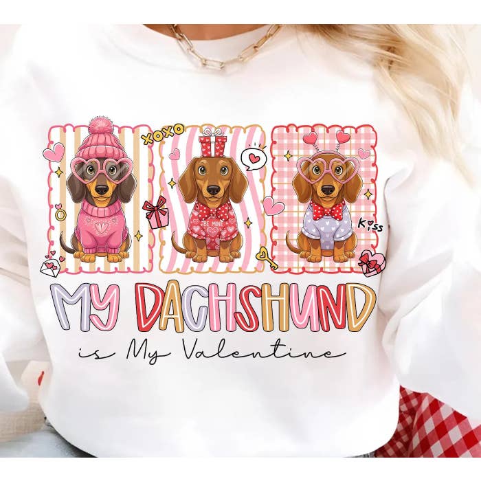My Dachshund is my Valentine - Cute dog sweatshirt - Cupid for wholesale by Lake Shore To Main