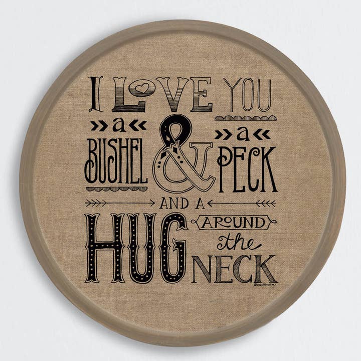 Je t'aime un boisseau - DS595CF - Cadre circulaire pour la vente par Penny Lane Fine Art