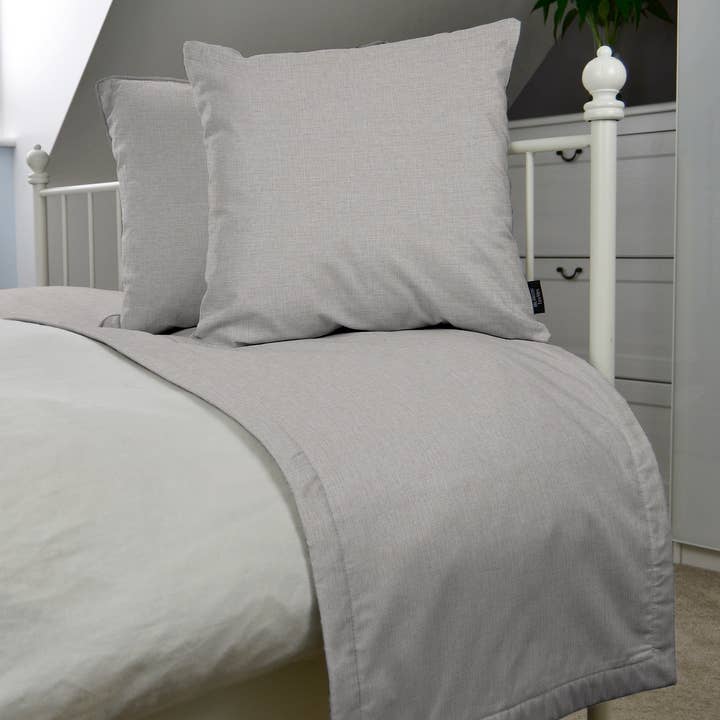Mcalister textiles - Wholesale Bed Runner - Albany Soft Grey Bed Runners