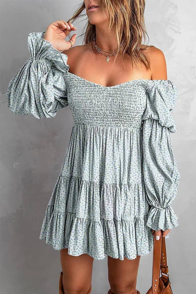 NINEXIS - Wholesale Dress - Women's - CWDSD6417_BOHO DRESSES WITH LONG SLEEVES SHORT STYLES6