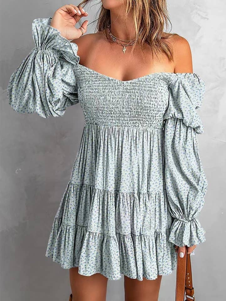 NINEXIS - Wholesale Dress - Women's - CWDSD6417_BOHO DRESSES WITH LONG SLEEVES SHORT STYLES6