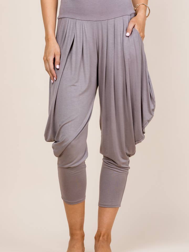 Calças Harem Lounge Mocha para Mulheres – Fabricadas nos EUA | Kooniez por atacado de Kooniez