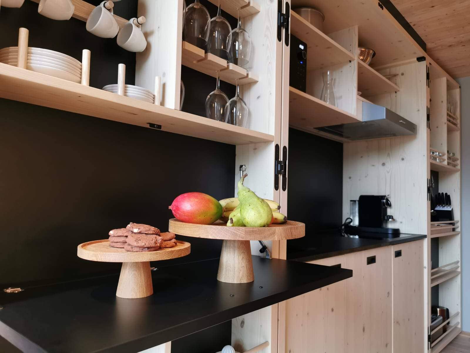 Natuhr – Bandeja de servir por atacado – Suporte para bolos redondo de carvalho - prato para servir8