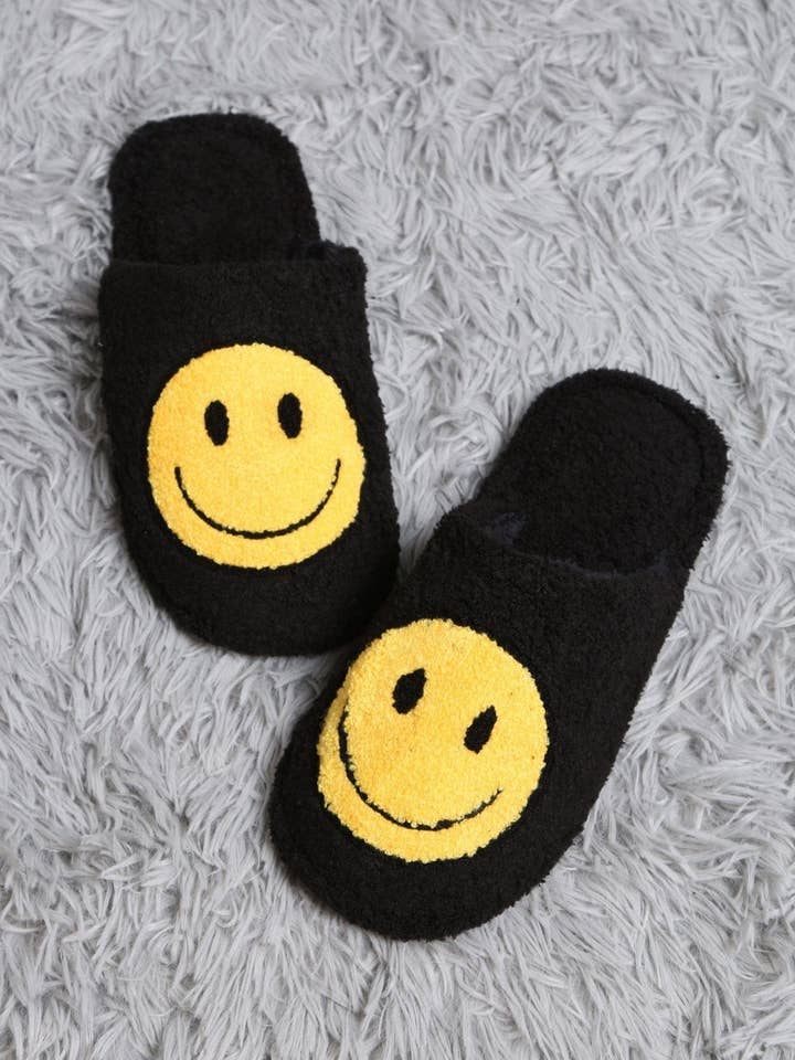 MiMi Wholesale - Wholesale Slippers - Women's - JCL2125 Super Lux Smiley Face Slippers