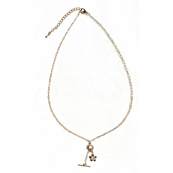 toggle with daisy charm for wholesale by La Verita Jewelry