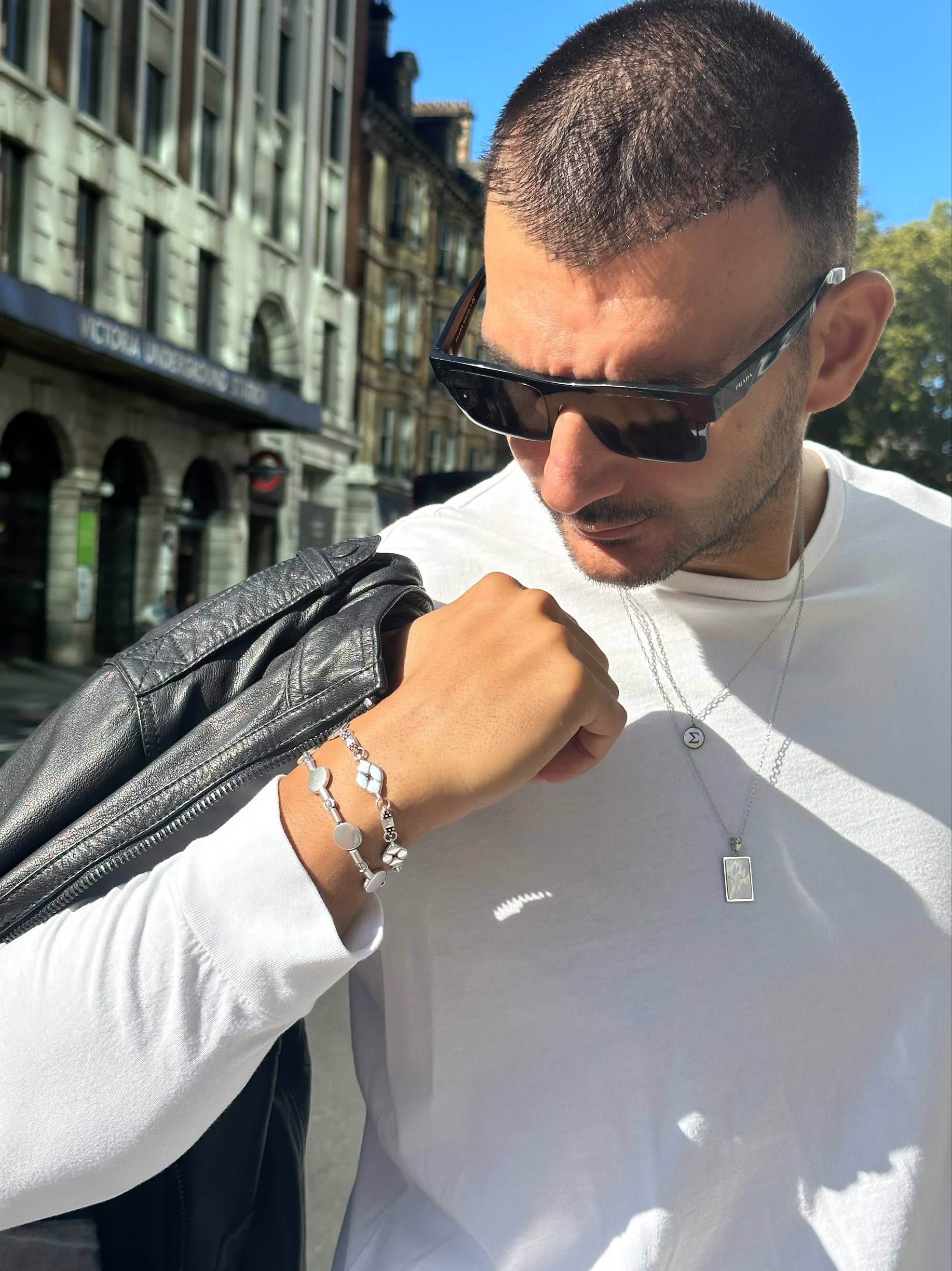 Christina Christi - Wholesale Jewelry - Men's - SIlver Beaded Bracelet, Mens Beaded Bracelet, Mens Jewelry7