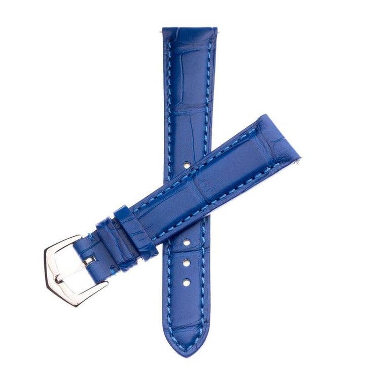 Matt Light Blue Alligator Watch Strap for wholesale by MilanoStraps