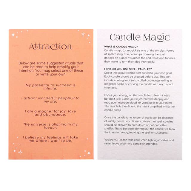 Something Different Wholesale - Vente Bougies/bougeoirs coniques - Lot de 12 bougies Orange Attraction Magic Spell