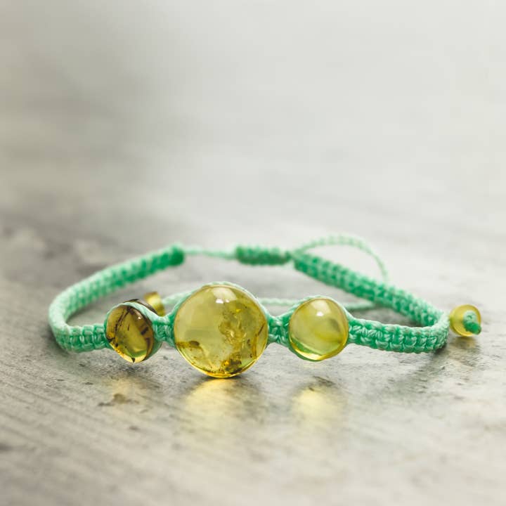 Erika Triple Amber Macrame Carded Bracelet - Mexico for wholesale by Lumily