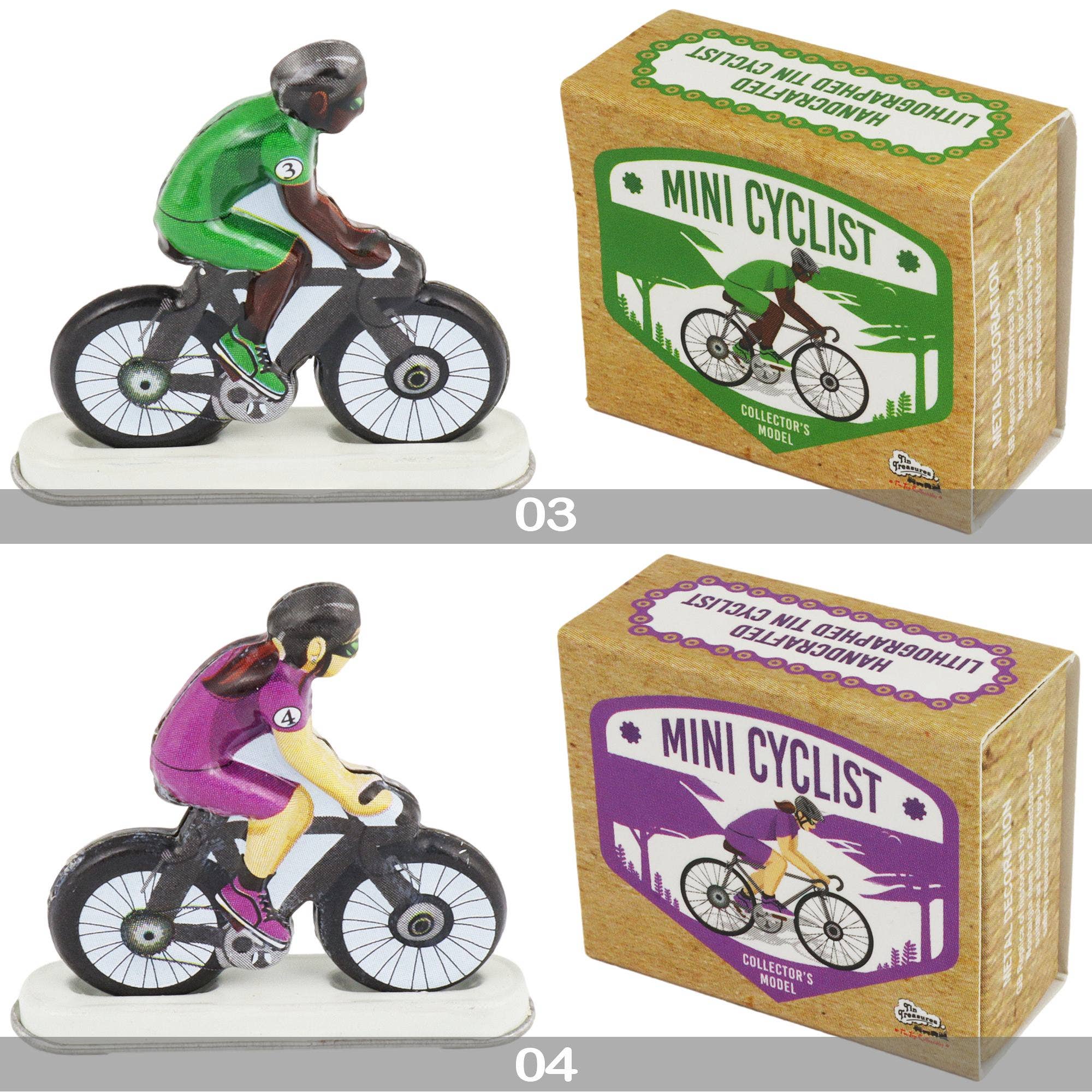 Tribal Trade GmbH - Wholesale Decorative Figurine - 6-piece set of tin toy mini bicycle cyclist tin bike2