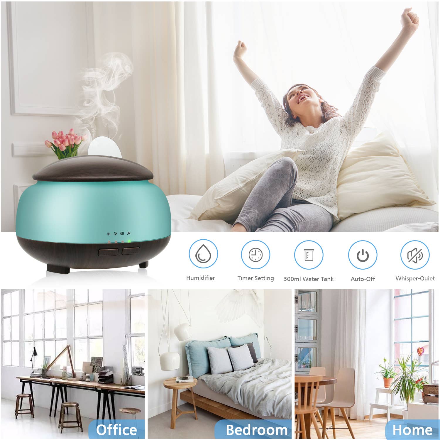 DAROMA - Wholesale Elektronische diffuser - Etherische Olie Diffuser Afstandsbediening 300ml Aroma Ultrasoon6