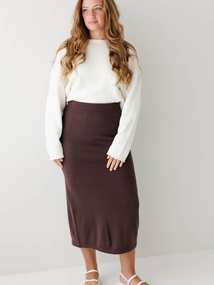 The Main Street Exchange - Wholesale Skirt - Women's - 'Jana' Cotton Blend Midi Sweater Skirt15