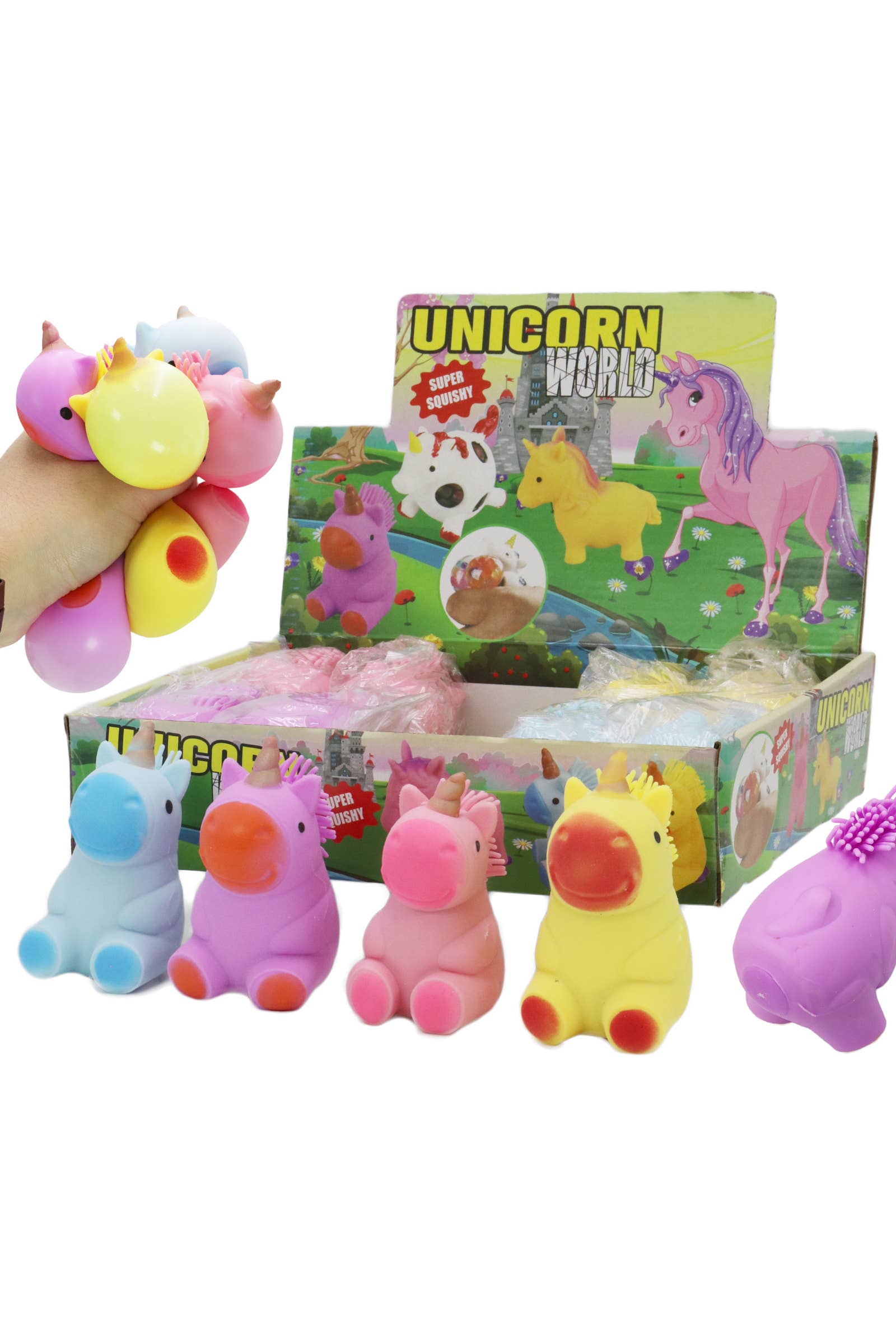 Cap Zone - Vente Jouet mou – enfant et bébé - Licorne potelée gélatineuse moelleuse remplie de slime - 12 pièces0