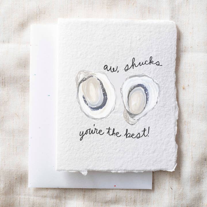 Aw Shucks, You're the Best | Oyster Friendship Greeting Card for wholesale by Paper Baristas
