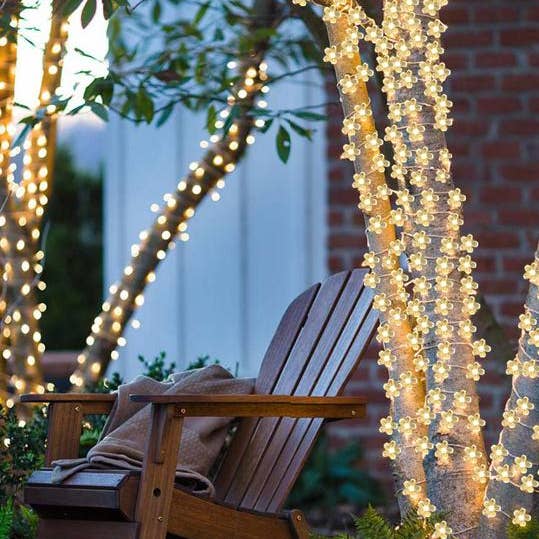 50 LED Clear Cable Cherry Blossom Solar Light - Warm White for wholesale on Faire