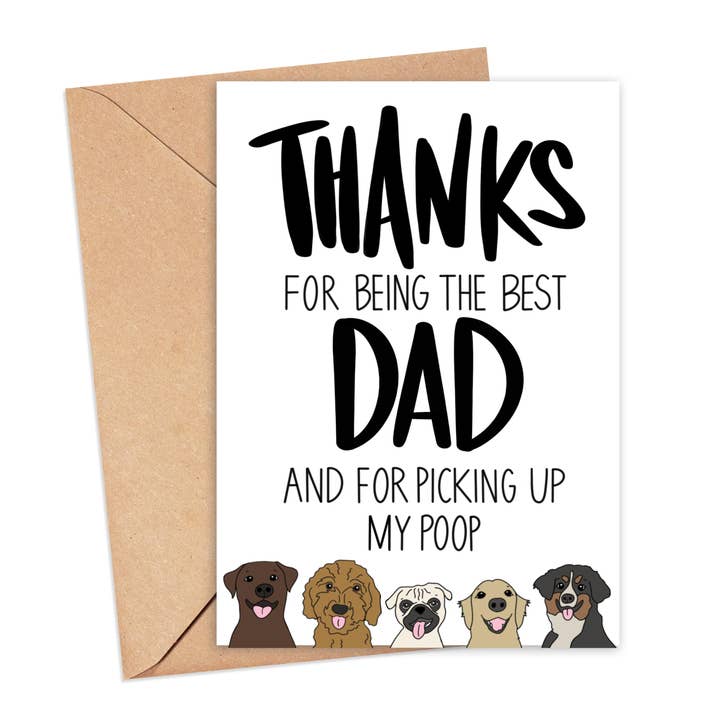 Thanks For Being the Best Dad & For Picking Up My Poop Card for wholesale by Simply Happy Paper