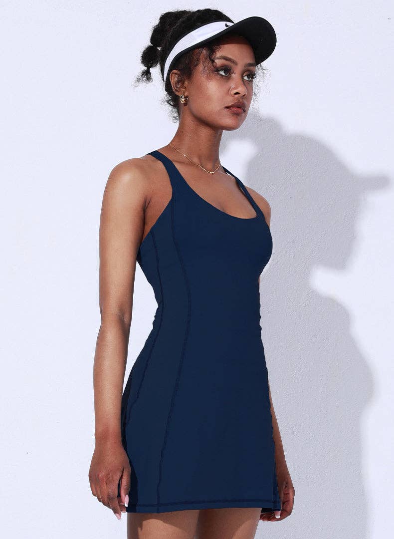 Active by Anna-Kaci – wholesale Athletic dress – Women′s – Crossing Back Straps Mini Exercise Dress13